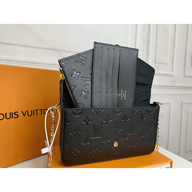 Túi Félicie Pochette đen dập nổi TLV087