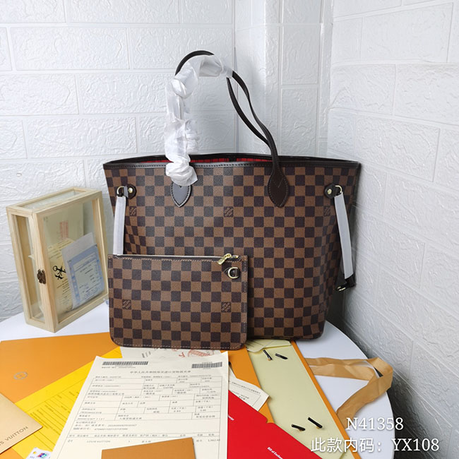 Túi lv neverfull MM caro nâu TN065