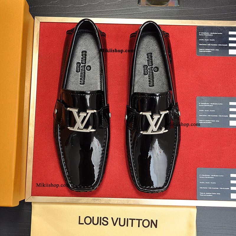 Giày Loafer lười LV đen Da Bóng Nam Quý Ông Cao Cấp 3