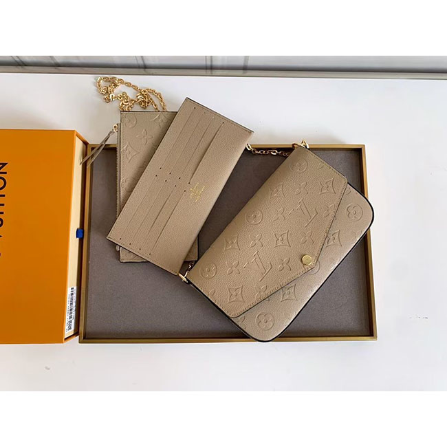 Túi LV Félicie Pochette Monogram nâu xám TLV081