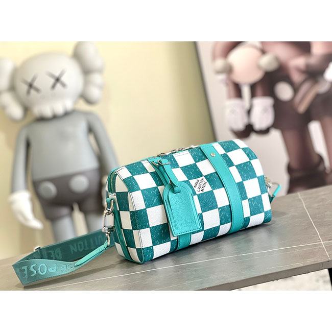 Túi đeo chéo nam LV City Keepall caro xanh TNLV049