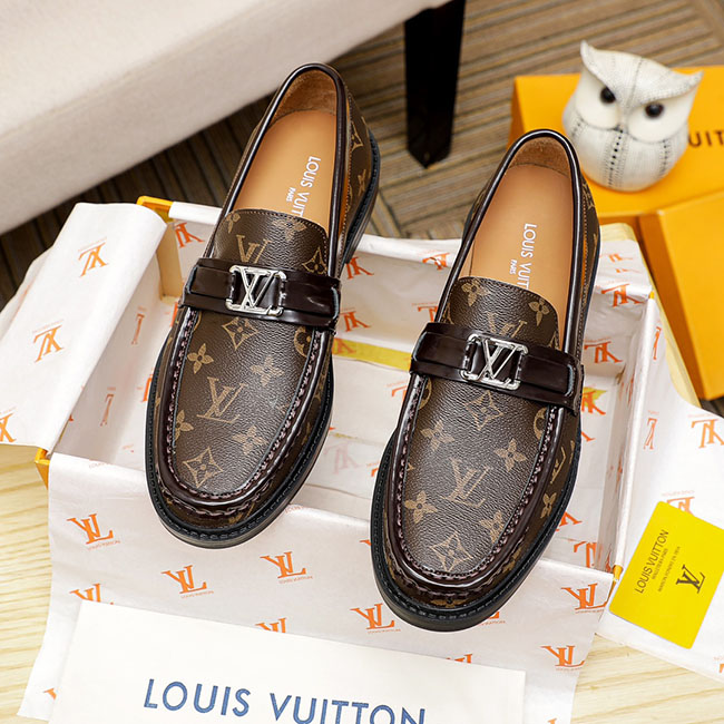 Giày loafer lv đế cao nâu MB329