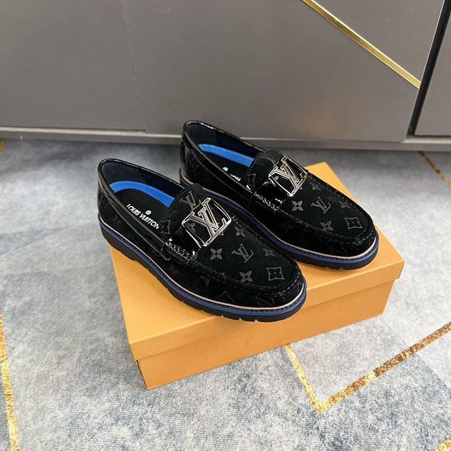 Giày lv da lộn dập nổi loafer MK435