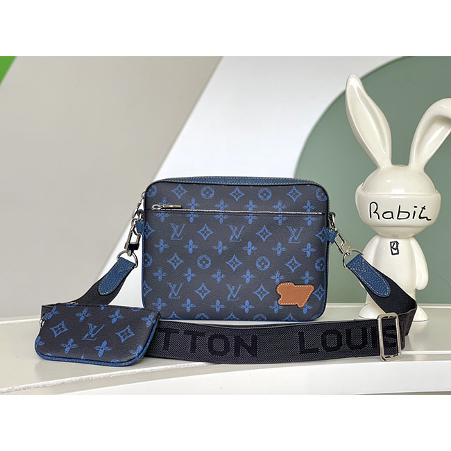 Túi đeo chéo LV Trio Messenger xanh cao cấp TNLV41