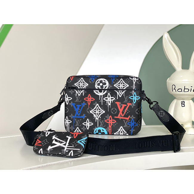 Túi đeo chéo LV trio like auth xanh TN018