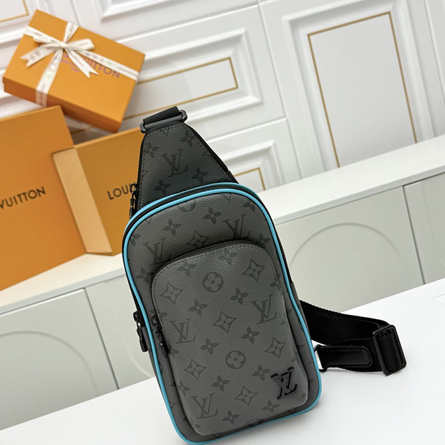 Túi đeo chéo nam LV Avenue Slingbag viền xanh TNLV007