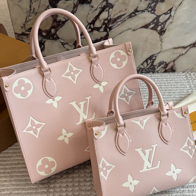 Túi LV OnTheGo MM và PM Monogram Hồng TLV147