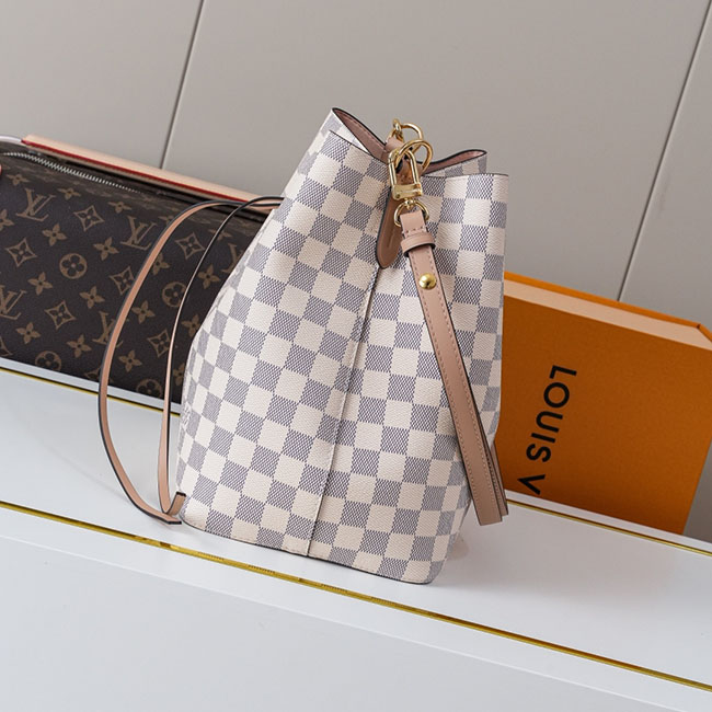 Túi LV NéoNoé MM Monogram trắng caro 3