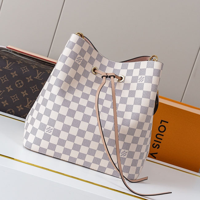 Túi LV NéoNoé MM Monogram trắng caro