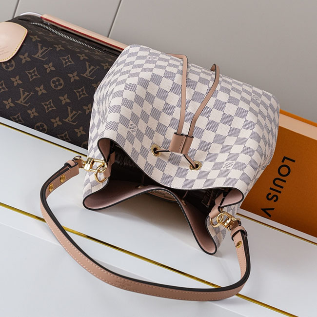 Túi LV NéoNoé MM Monogram trắng caro 2