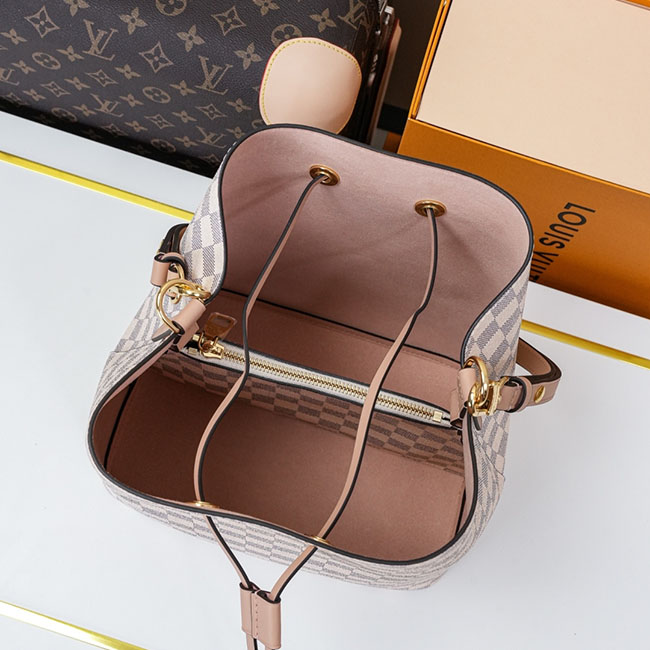 Túi LV NéoNoé MM Monogram trắng caro 6