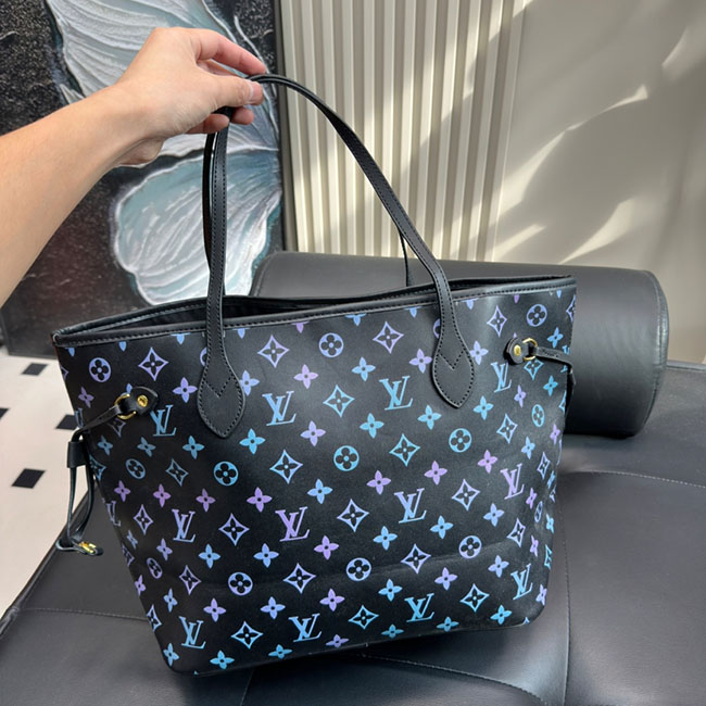 Túi LV Neverfull MM monogram xanh than TLV209