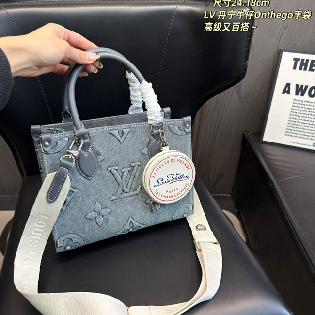 Túi LV OnTheGo PM màu xanh bò TLV160
