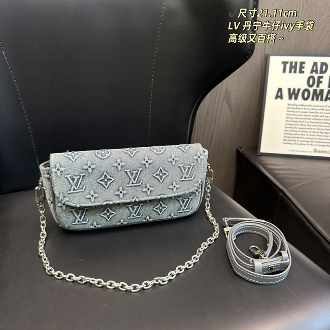 Túi LV Wallet On Chain Ivy xanh bò TLV113