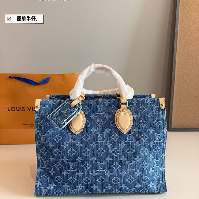 Túi LV OnTheGo MM xanh da bò TLV175