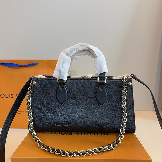 Túi LV OnTheGo East West đen dập chìm TLV167