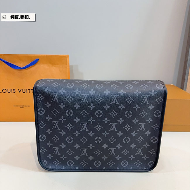 Túi đeo chéo LV Satchel Messenger đen monogram 8