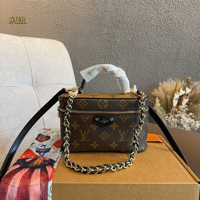 Túi hộp lv Vanity Chain Pouch monogram