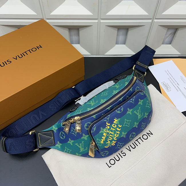 Túi bao tử lv Rush Bumbag xanh lẫn TNLV53