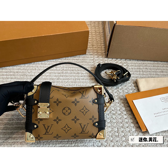 Túi LV Side Trunk PM Monogram Nâu viền đen TLV184