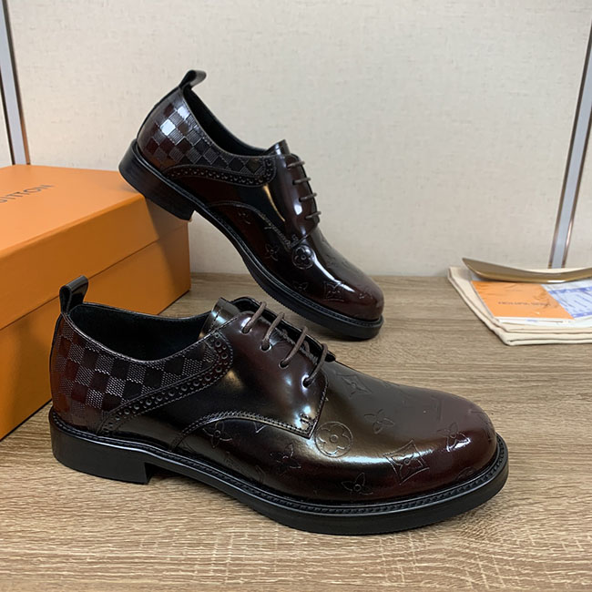 Giày tây LV buộc dây monogram rep 1:1