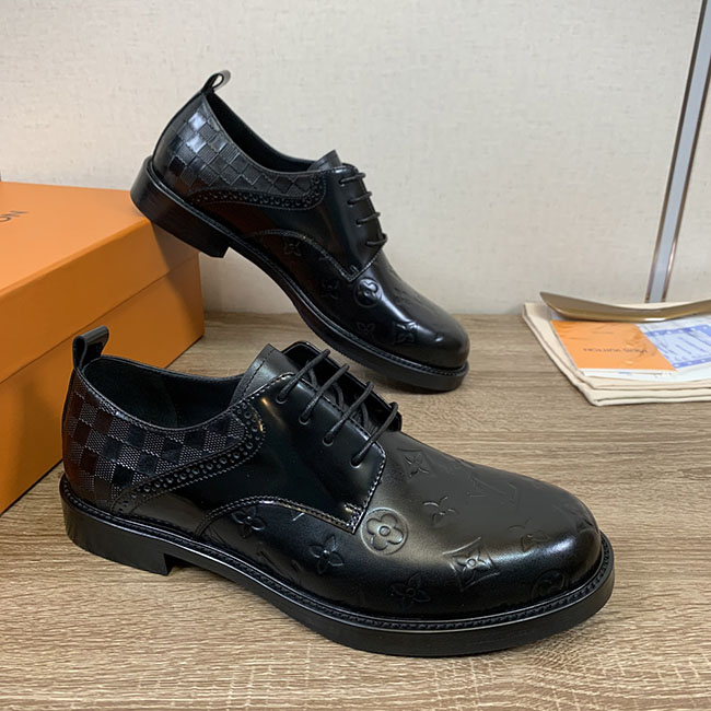 Giày tây LV buộc dây monogram rep 1:1