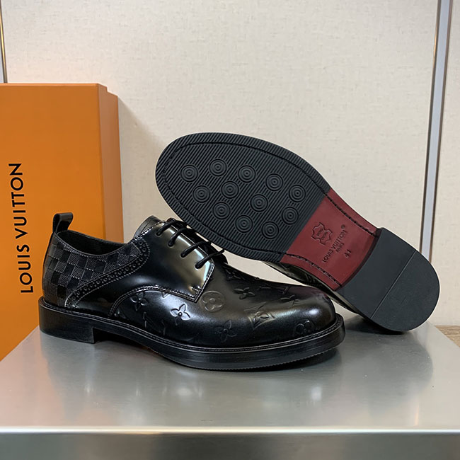 Giày tây LV buộc dây monogram rep 1:1 4