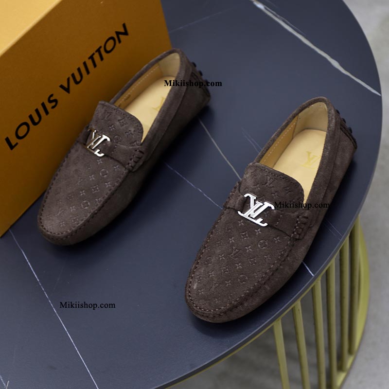 Giày LV lười da lộn dập nổi GLV12