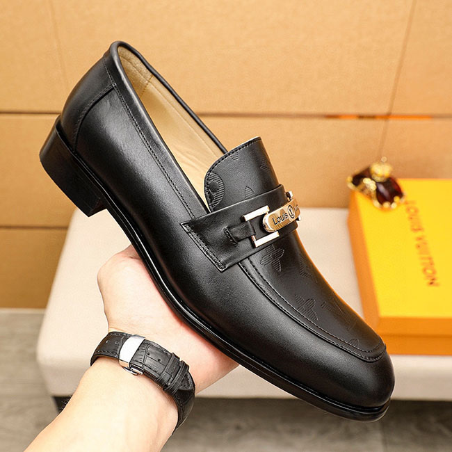 Giày loafer lv đen nhám MB309