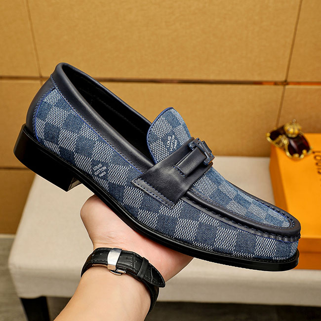 Giày lv caro loafer 2 màu MB305