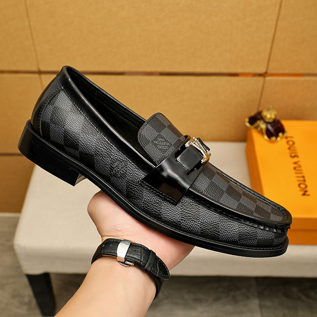 Giày Lười Loafer LV Họa Tiết Caro Damier Nam like auth 13