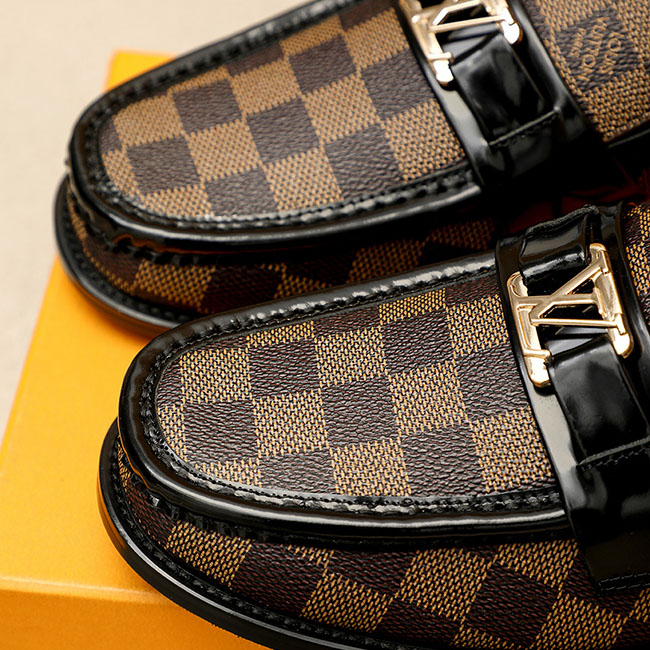 Giày Lười Loafer LV Họa Tiết Caro Damier Nam like auth 2