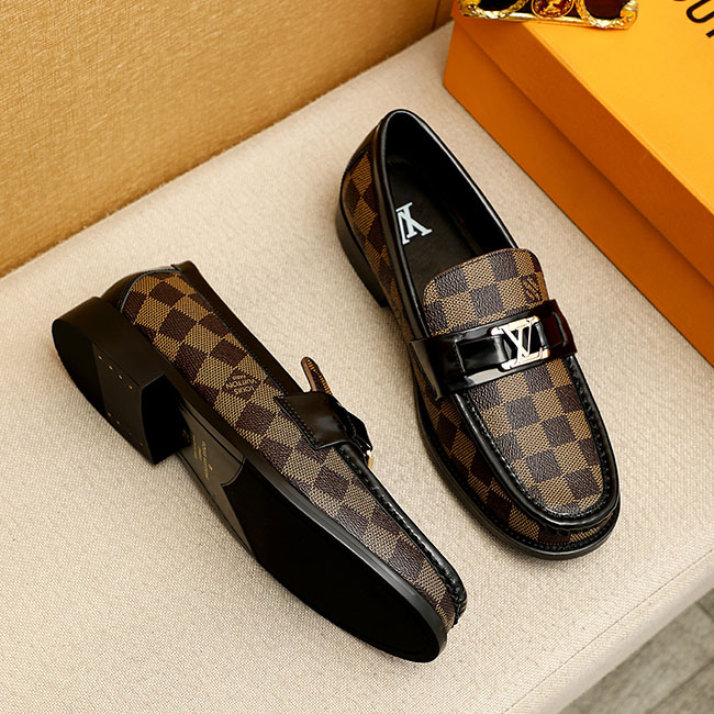 Giày Lười Loafer LV Họa Tiết Caro Damier Nam like auth
