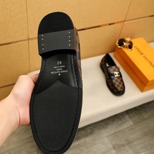 Giày Lười Loafer LV Họa Tiết Caro Damier Nam like auth 6