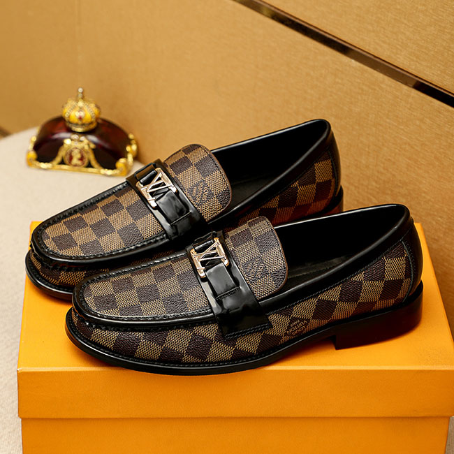 Giày Lười Loafer LV Họa Tiết Caro Damier Nam like auth 7