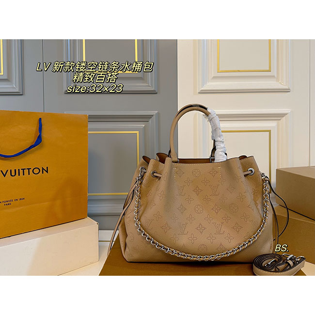 Túi LV Bella Tote monogram dập chìm 10