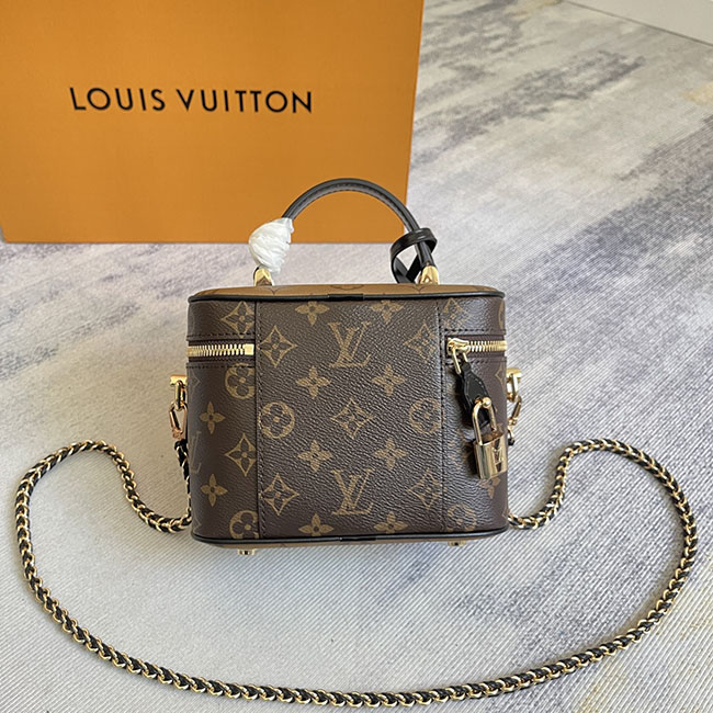 Túi LV hộp Vanity PM monogram nâu 4