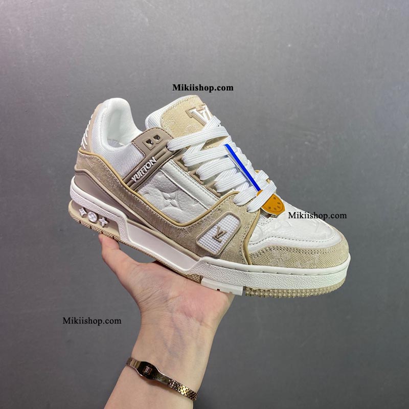 Giày trainer LV sneaker màu be GLV8