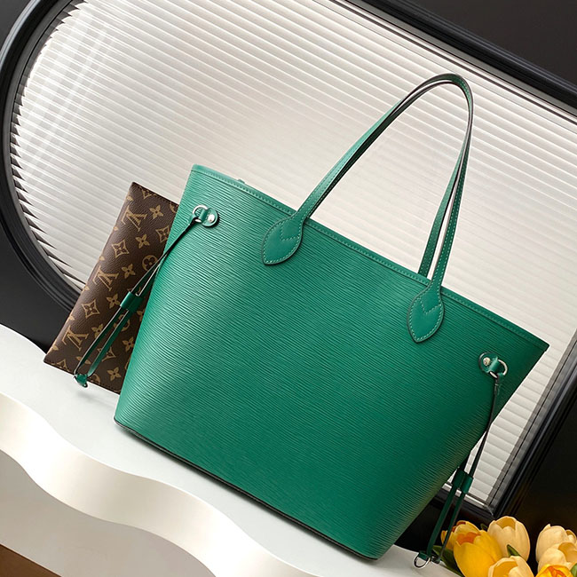 (4 mẫu)Túi LV Neverfull MM xanh lá da epi TLV210