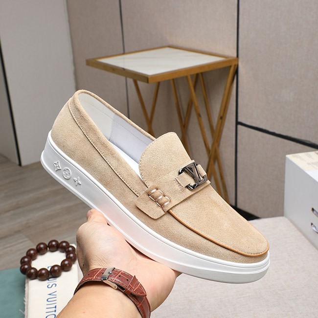 Giày lv lười loafer bản khóa nhỏ 2 màu MB312