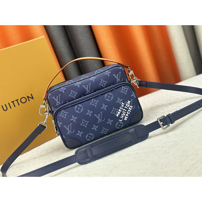 Túi đeo chéo nam lv nil xanh dương TNLV025