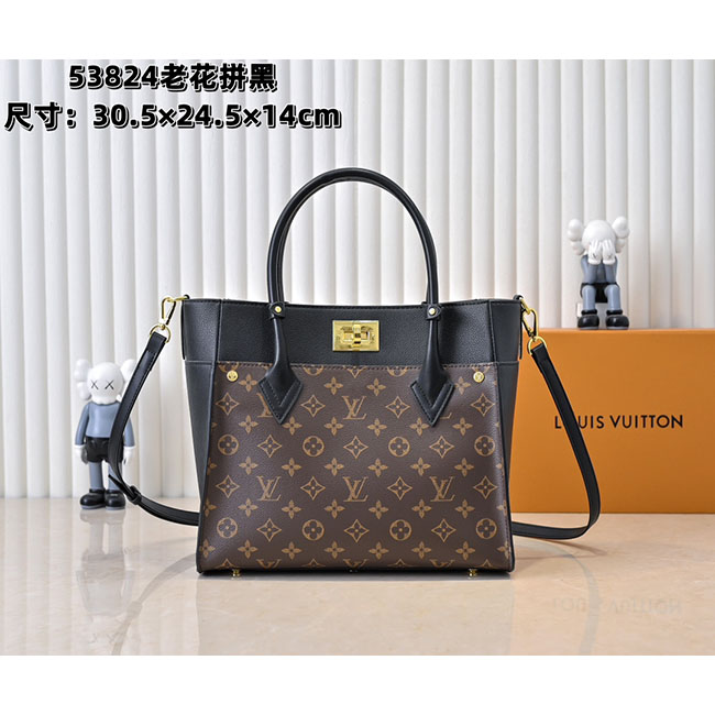 Túi LV On My Side MM đen nâu hàng hiệu