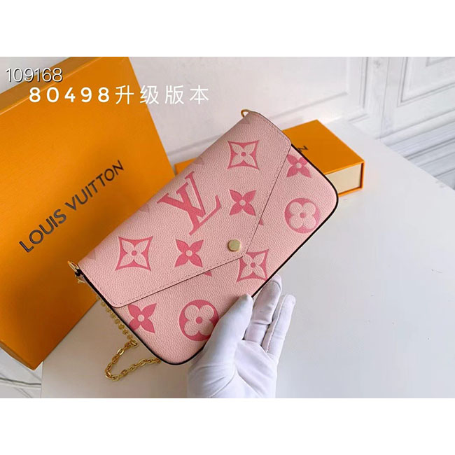 Túi LV Félicie Pochette Monogram hồng Empreinte TLV078
