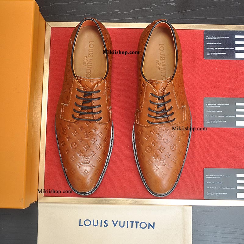 Giày lười loafer lv nam màu nâu sang trọng 3