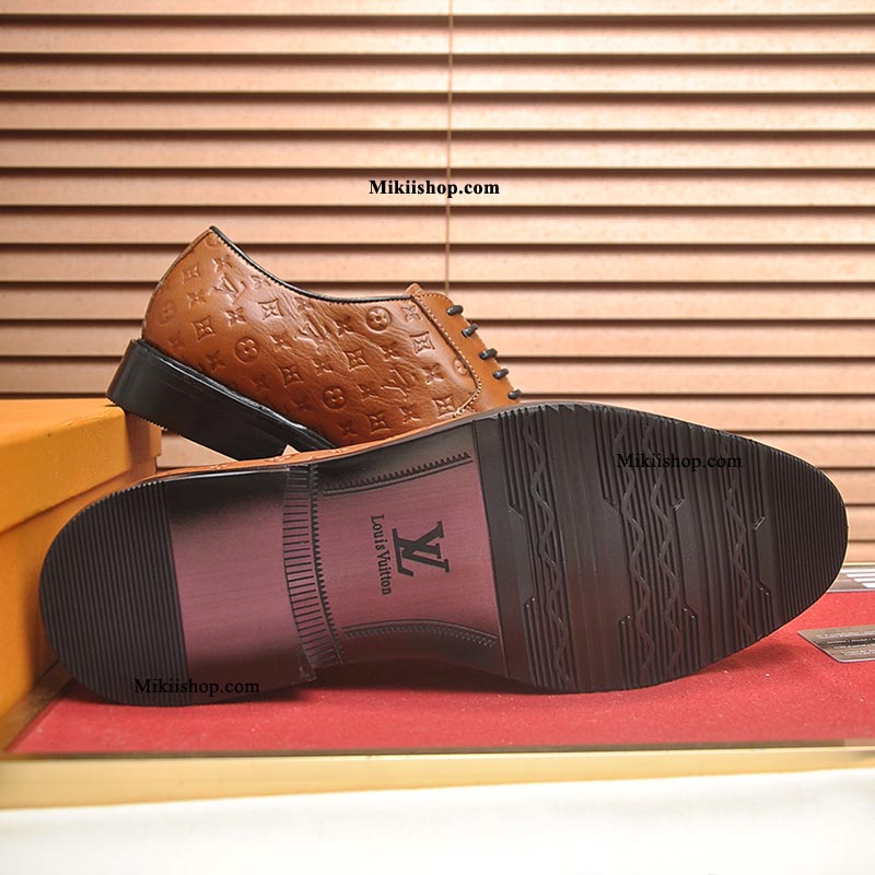 Giày lười loafer lv nam màu nâu sang trọng 4