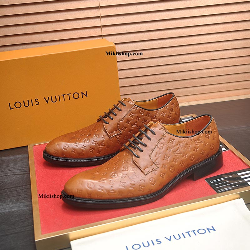 Giày lười loafer lv nam màu nâu sang trọng 5