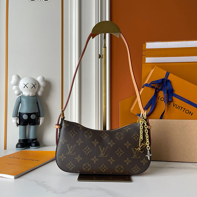 Túi Pochette LV Bloom monogram nâu TLV094