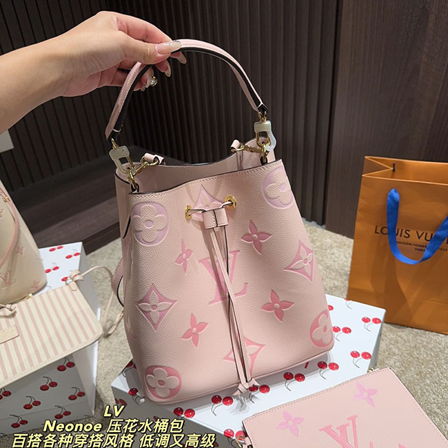 Túi LV NéoNoé MM Monogram Hồng TLV053