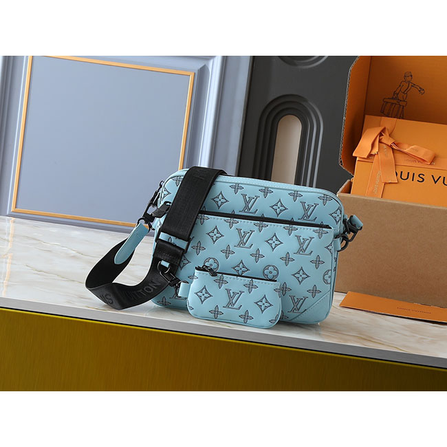 Túi đeo chéo LV Trio Messenger xanh ngọc TNLV42