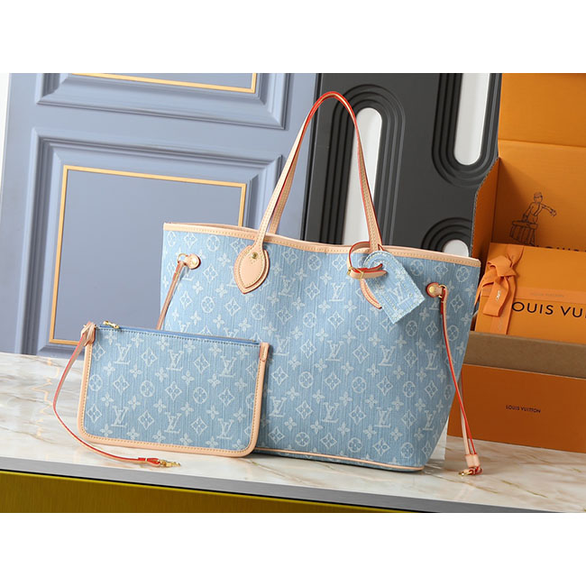 Túi LV Neverfull MM xanh bò TLV208